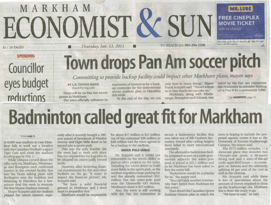 Badminton & Markham a great fit